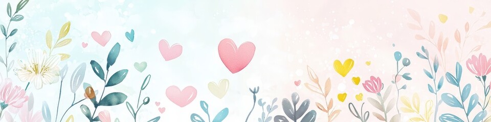 flowers and heart on a light background. Selective focus