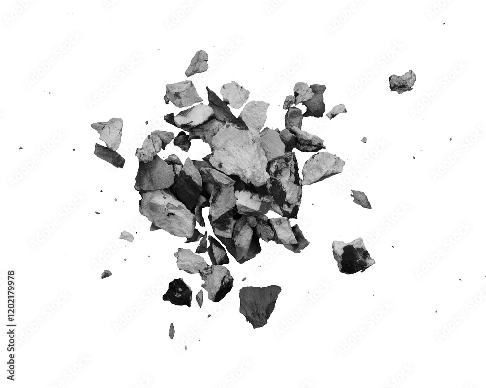Poster pile of rock particle isolated