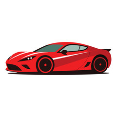 a stylish Sports Car vector art in white background, Abstract stylized sports car silhouette vector on white background
