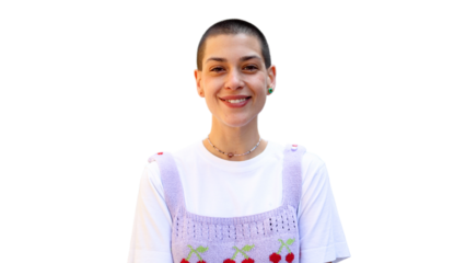 portrait of a beautiful, young short-haired woman