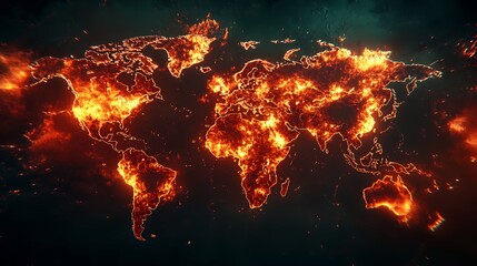 Burning World: A fiery depiction of global crisis