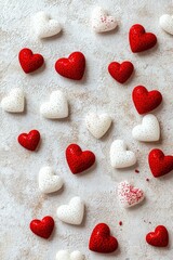 Obraz premium hearts top view valentine day. Selective focus