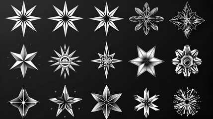 star icon set collection