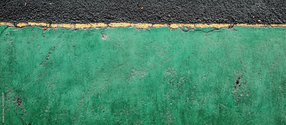 Poster textured green and black surface with a golden line, suitable for abstract backgrounds with copy spa