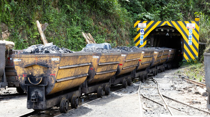 Entrance to a coal mine in Antioquia Colombia