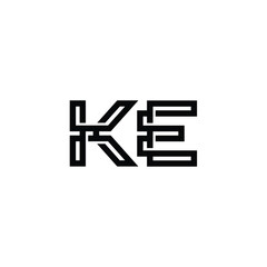 Obraz premium KE monogram logo design letter text name symbol monochrome logotype alphabet character simple logo