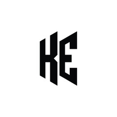 Fototapeta premium KE monogram logo design letter text name symbol monochrome logotype alphabet character simple logo