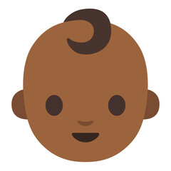 Fototapeta premium Minimalistic Baby Face Cartoon Illustration, Cute Clipart Isolated on White Background