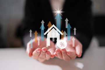 House investment loan debt interest rate increase property real estate home concept