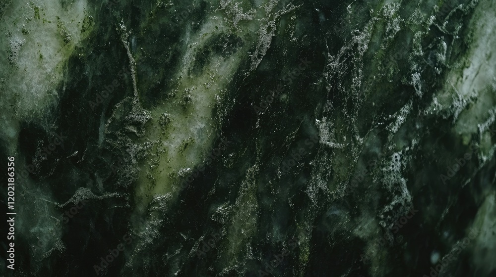 Poster Dark green marble texture with subtle veining and patterns suitable for background use. Copy Space available for text overlay.