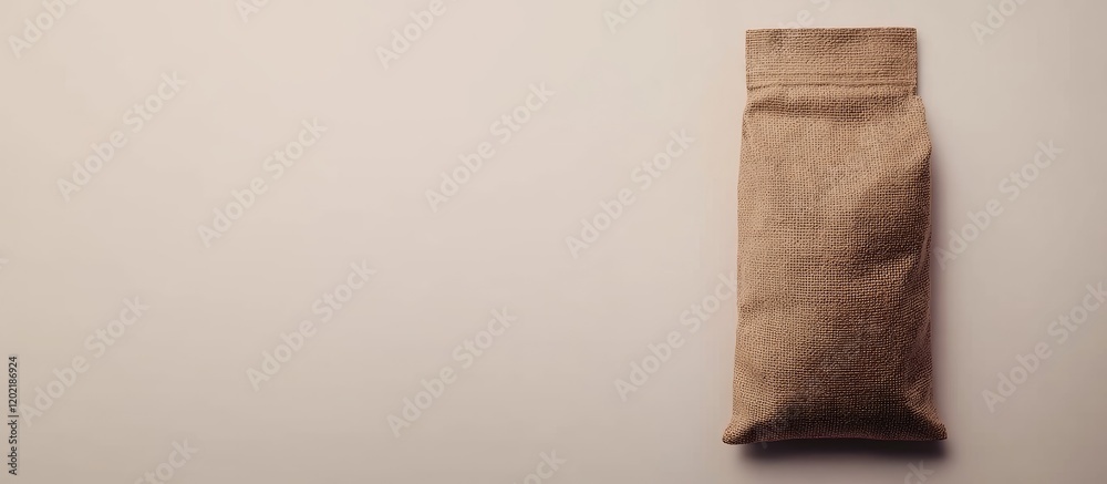Poster brown paper bag on a neutral background with copy space for text or branding.