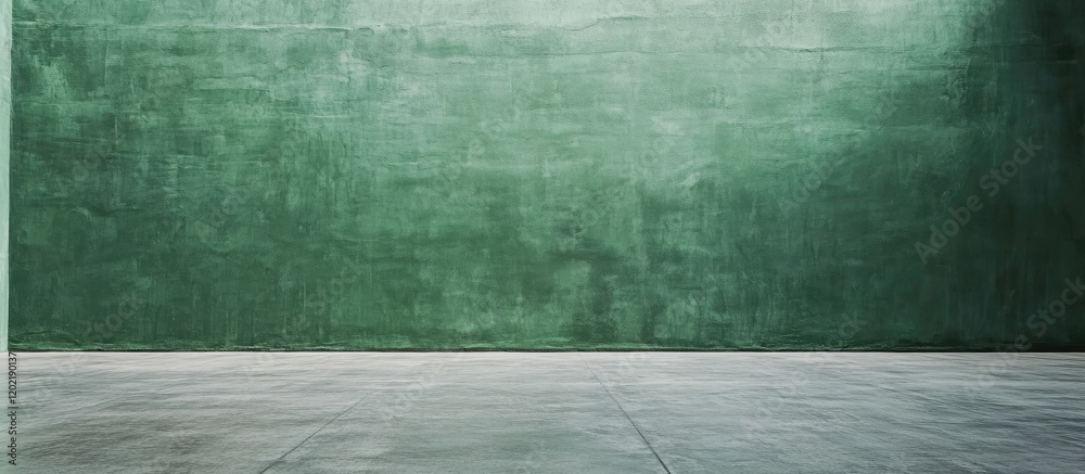 Aufkleber green textured wall with concrete floor and ample copy space for text placement
