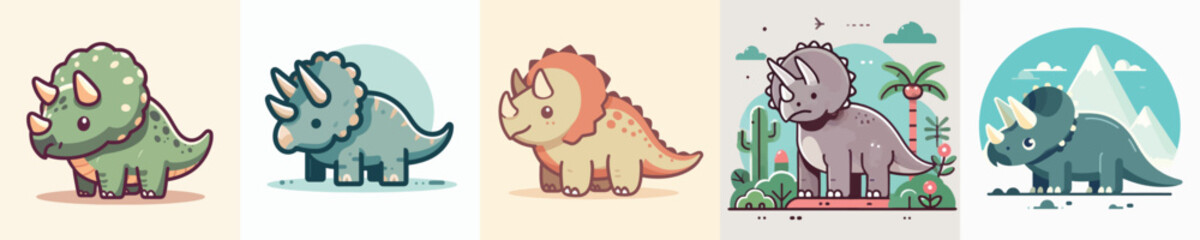 Triceratops vector collection © ngentutgajah