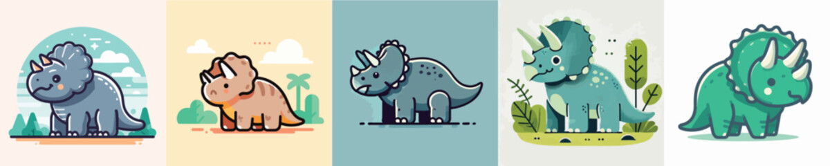 Triceratops vector collection © ngentutgajah