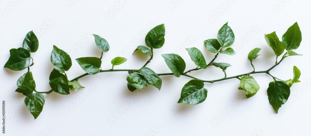 Poster green ivy plant vine on white background with copy space for text or design elements