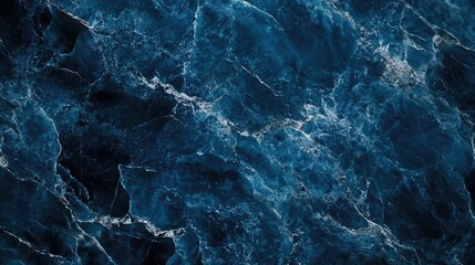 Blue Marble Texture Background with Natural Patterns and Copy Space for Text Placement