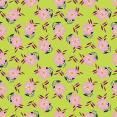 Cute hand drawn floral seamless pattern background