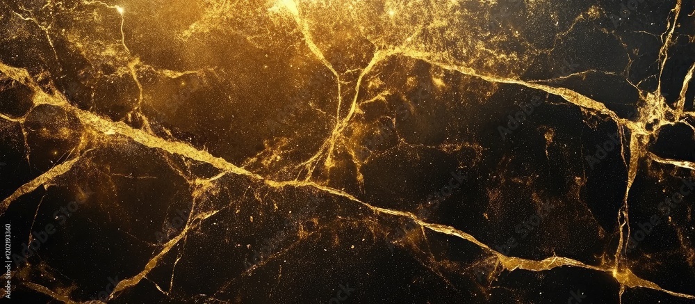 Aufkleber Golden marble texture with intricate veins and patterns on a dark background suitable for design and decoration use Copy Space