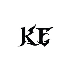 KE monogram logo design letter text name symbol monochrome logotype alphabet character simple logo
