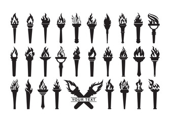Burning Torch vector, Burning Torch clipart, Burning Torch silhouette.