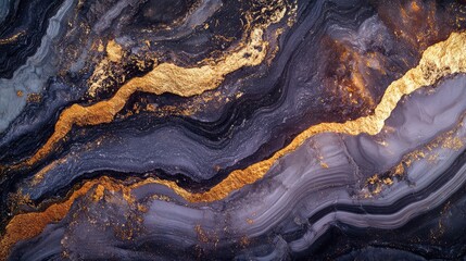 Abstract textured background with black purple and gold patterns Copy Space