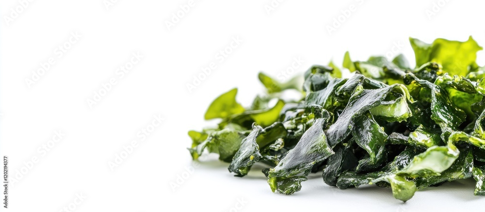 Aufkleber dried seaweed on white background with copy space for text or graphic design elements