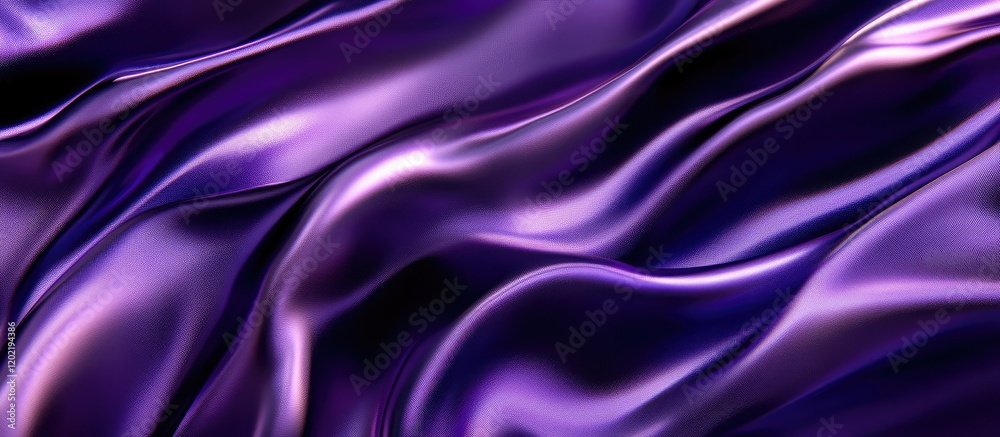 Poster purple satin fabric waves with soft texture and sheen suitable for background design and textile pre