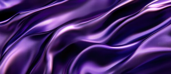 Fototapeta premium Purple satin fabric waves with soft texture and sheen suitable for background design and textile presentations Copy Space