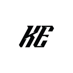 Fototapeta premium KE monogram logo design letter text name symbol monochrome logotype alphabet character simple logo