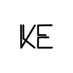 KE monogram logo design letter text name symbol monochrome logotype alphabet character simple logo