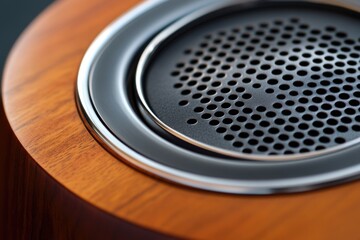 Speaker on Wooden Table