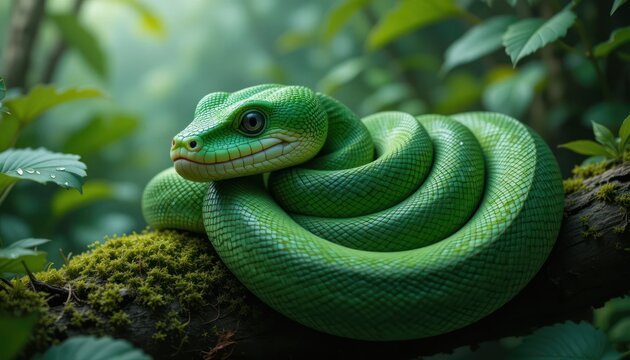 green snake in the garden