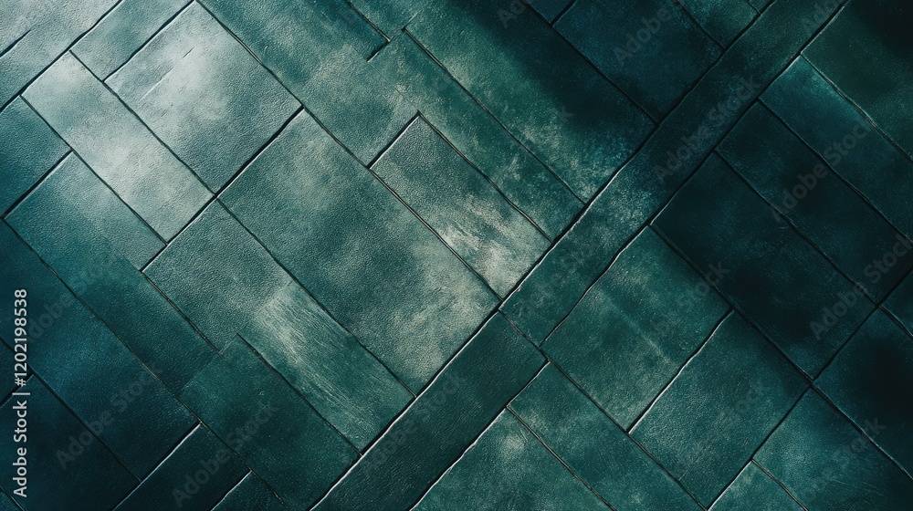 Aufkleber Dark textured surface of square tiles with a diagonal arrangement and natural wear, suitable for background use with Copy Space.