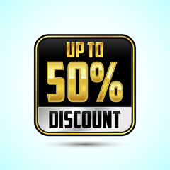 Up to 50 percent discount, Sale tags. Sale offer sign. Special offer symbol. Discount promotion