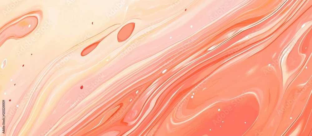 Poster abstract orange and pink marble texture background with flowing patterns and copy space for text
