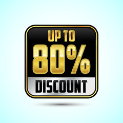 Up to 80 percent discount, Sale tags. Sale offer sign. Special offer symbol. Discount promotion