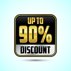 Up to 90 percent discount, Sale tags. Sale offer sign. Special offer symbol. Discount promotion