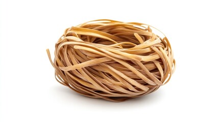 Naklejka premium Natural bamboo basket with twine isolated on white background Copy Space