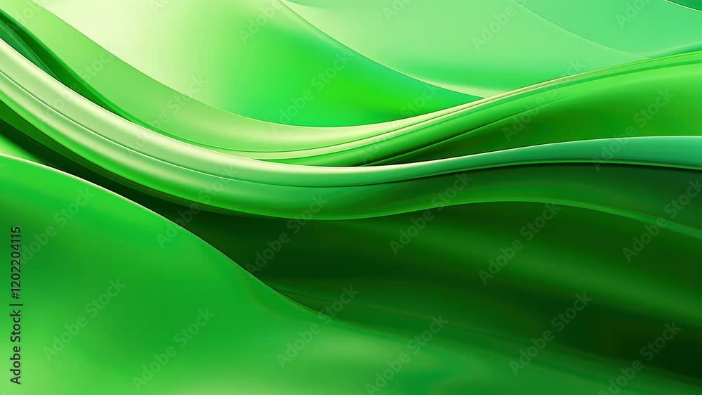 Aufkleber abstract green flow: a mesmerizing abstract image featuring vibrant green waves creating a sense of 