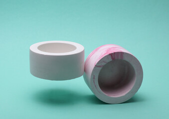 Plaster Trays Floating on a Blue Background