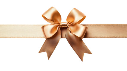 Elegant golden ribbon bow on satin ribbon, perfect for gifts