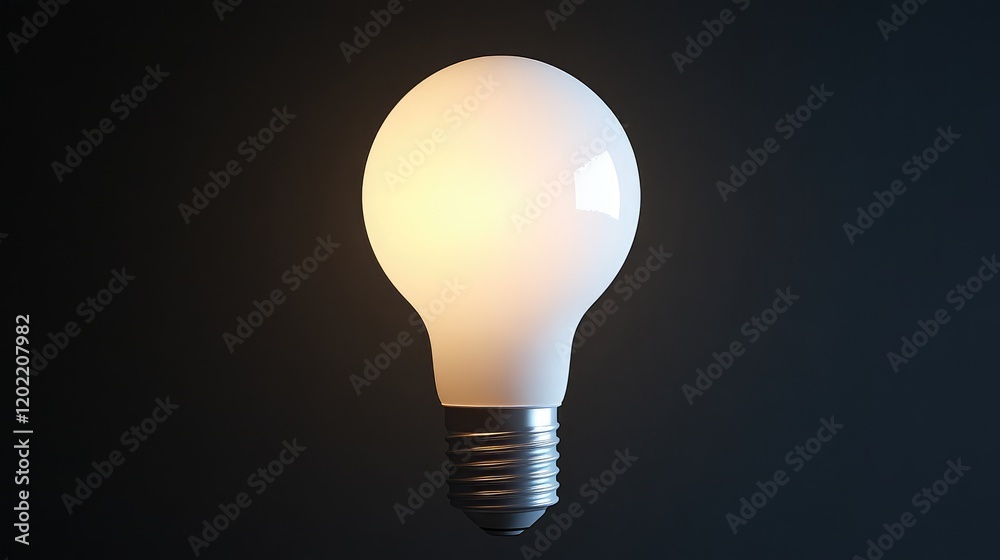 Aufkleber Illuminated light bulb on dark background with copy space for text placement