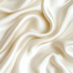 Obraz premium Smooth, luxurious cream-colored silk fabric with elegant folds and soft texture.
