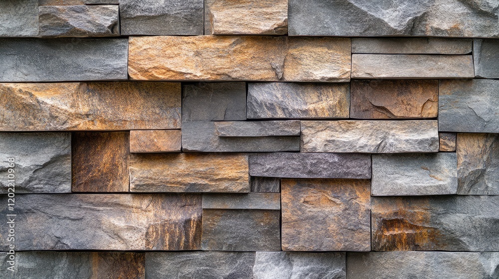 Aufkleber textured stone wall with various shades of gray and brown, suitable for background use, featuring na