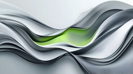 Fototapeta premium Abstract Gray and Green Wave Design Artwork
