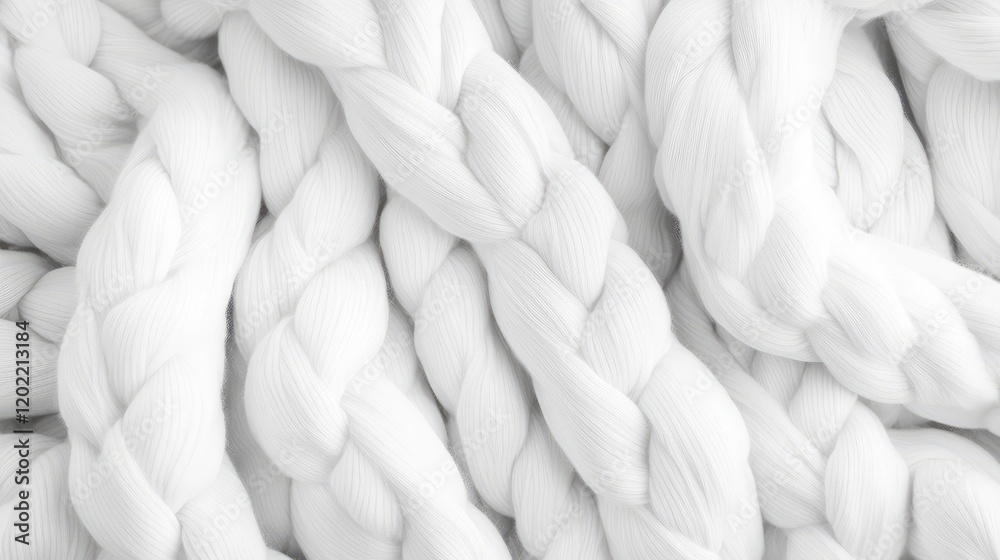 Aufkleber White braided fabric texture background with intricate patterns and ample Copy Space for text placement