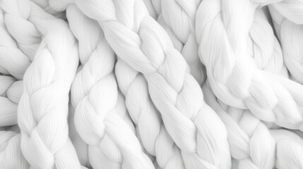 Fototapeta premium White braided fabric texture background with intricate patterns and ample Copy Space for text placement