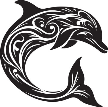 Decorative Dolphin Vector Illustration