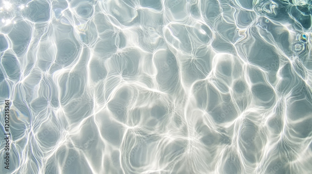 Aufkleber Clear water surface texture with reflections and ripples creating an abstract pattern Copy Space