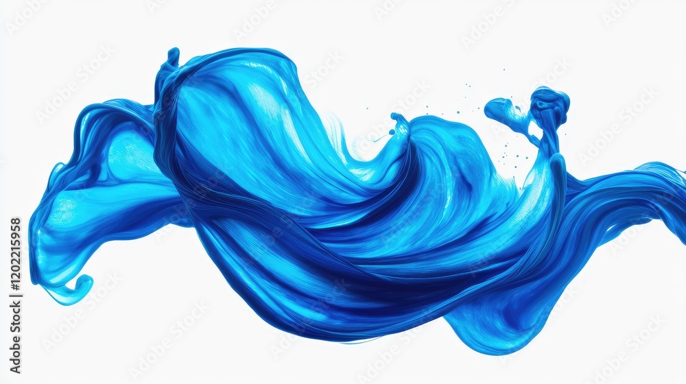 Poster Blue paint splash abstract background with fluid movement and Copy Space for design applications.